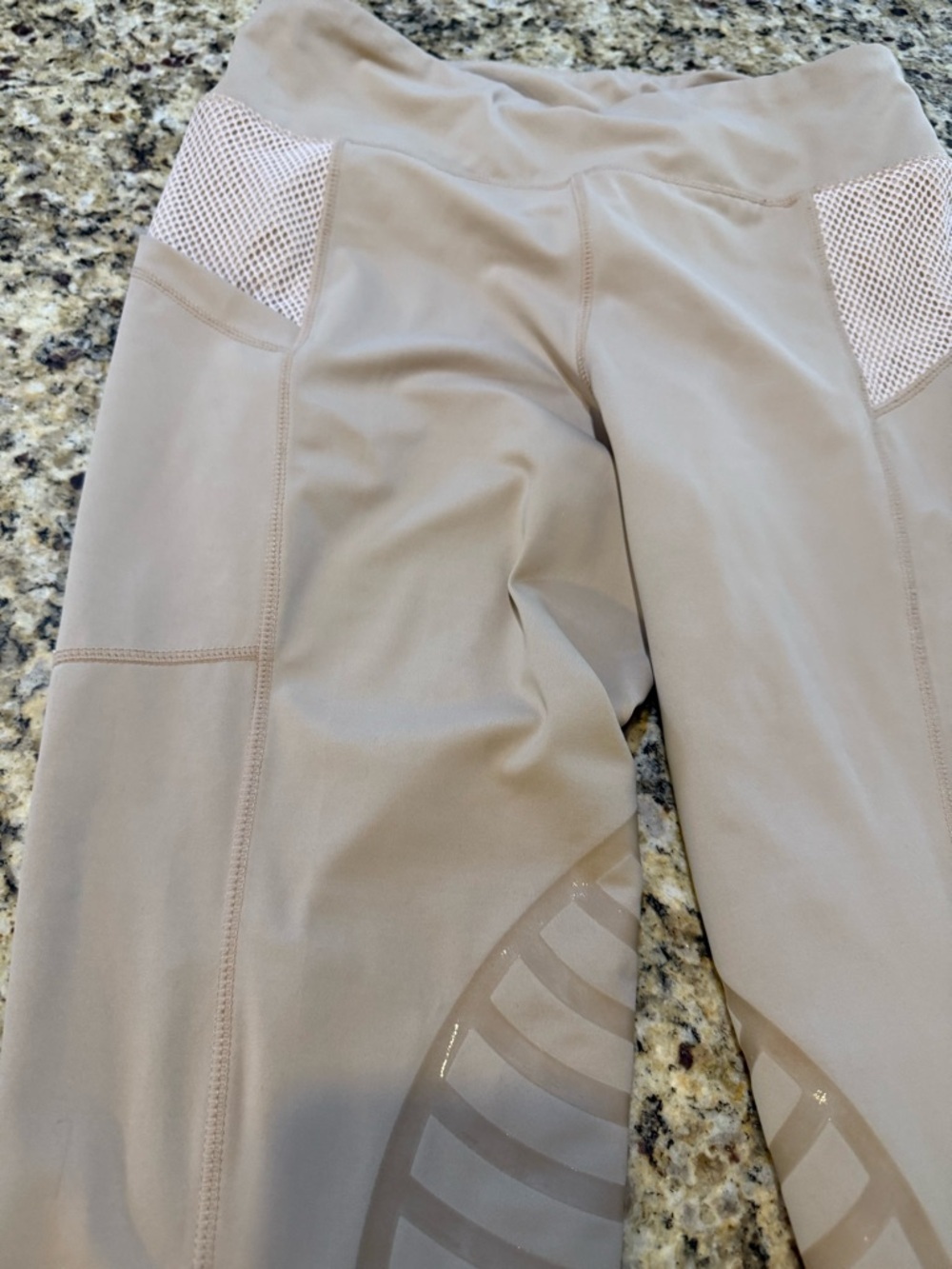 HR Farm Beige Riding Leggings Silicone Grip Equestrian Tights - Picture 4 of 6